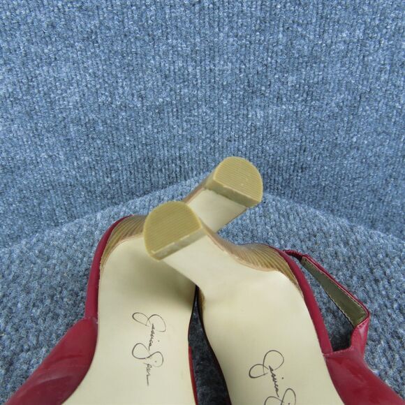 Jessica Simpson Aimee Women Slingback Heel Shoes Size 7.5 Red Patent Leather - Picture 8 of 9